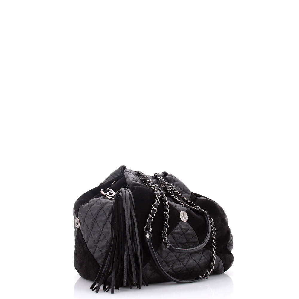 Chanel Medium Patchwork Drawstring Bag Leather an… - image 2